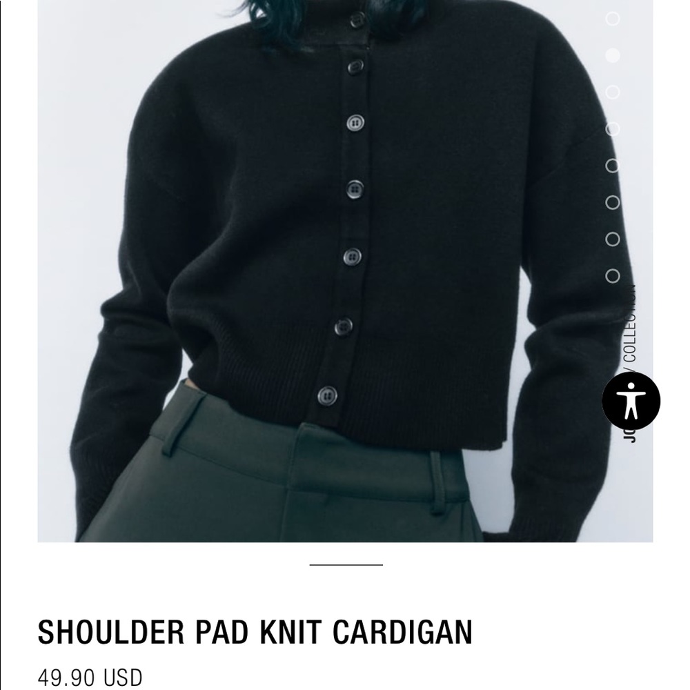 Long sleeve cardigan-black-removable shoulder pads